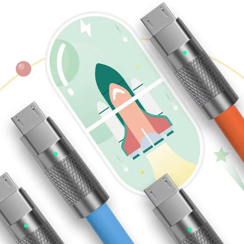 120W 7A Fast Charging Micro USB Cable For Andriod Universal Mobile Phone Alloy Soft Micro Wire Quick Charge USB Data Cables Cord