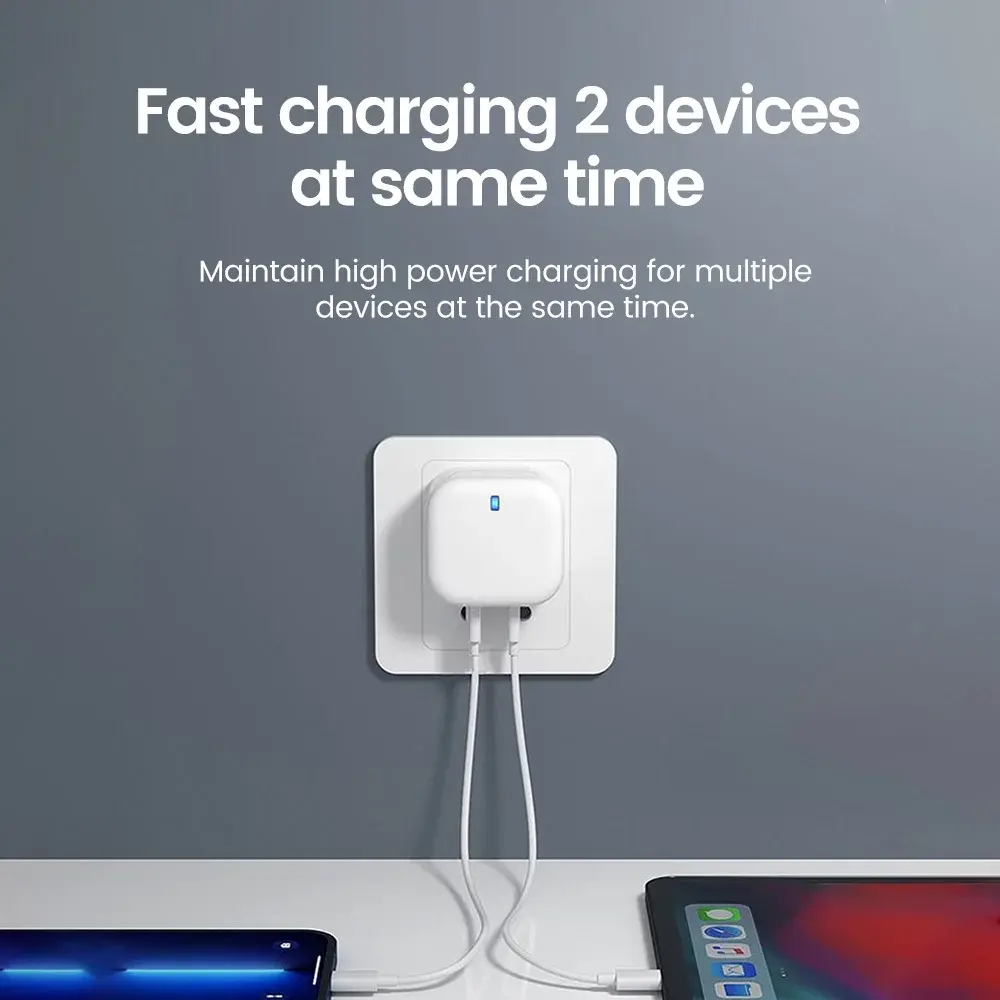 20W Double Type C Fast Charge Adapter USB C Super Charge US/UK/EU Mobile Phone Charger For Iphone 16 15 14 13 Pro Xiaomi Samsung