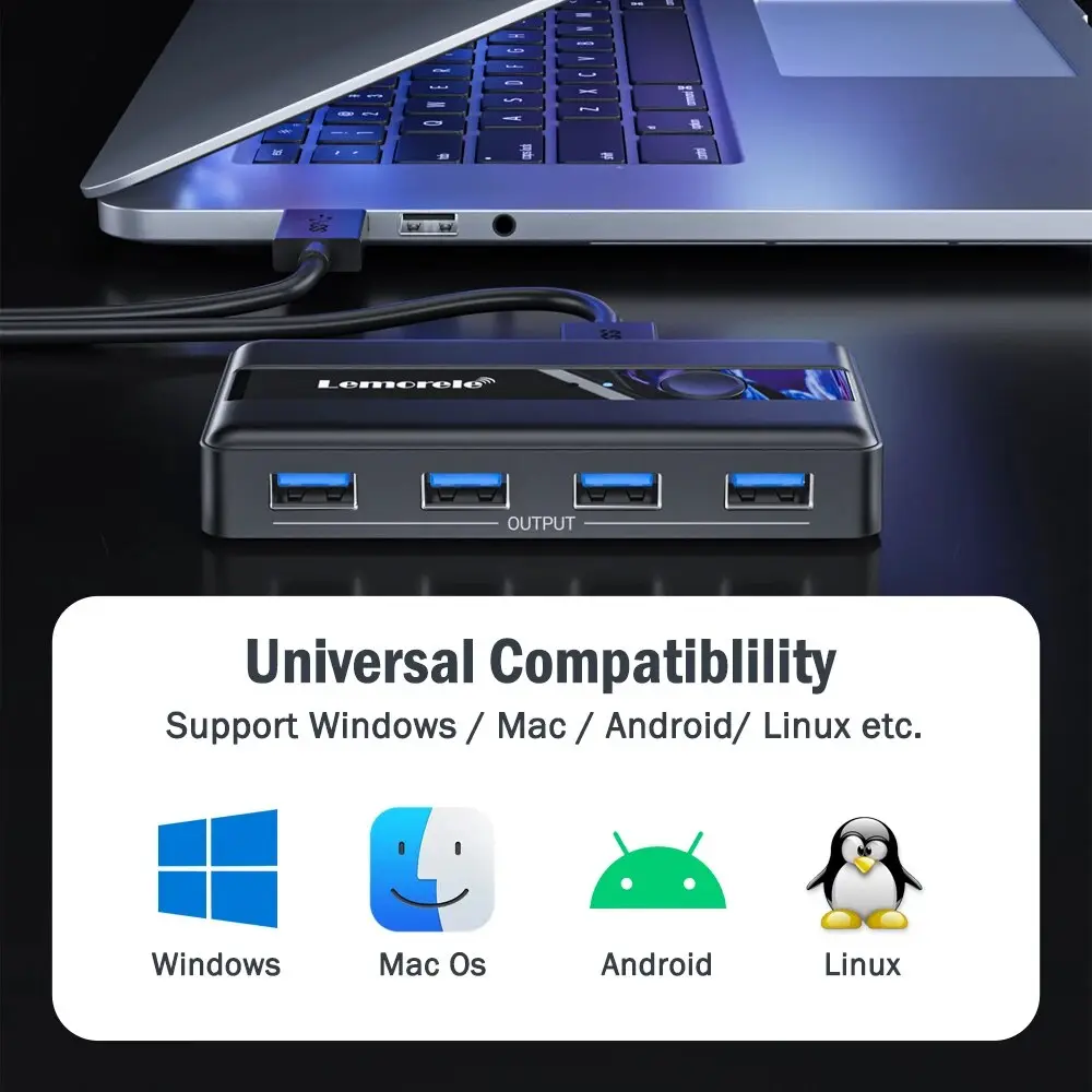 USB KVM Switch Adapter USB 3.0 Switcher 2 Input 4 Output USB Switch KVM Switcher Printer Sharer For Computer Keyboard