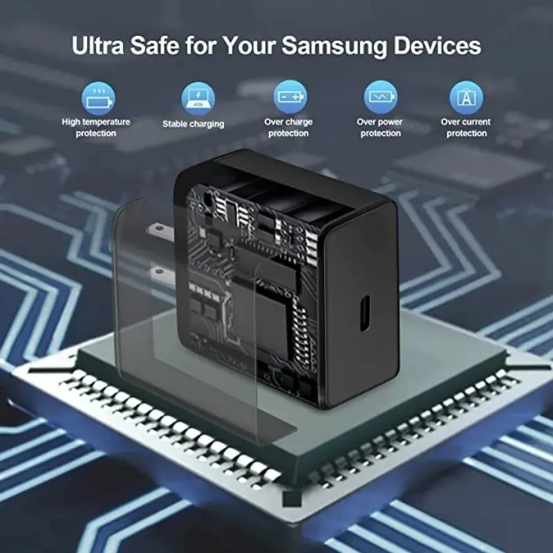 45W PD Charger Super Fast Charge for Samsung Galaxy S24 S23 Ultra Note 10 Plus USB C Type C Cable Mobile Phone Charger Adapter