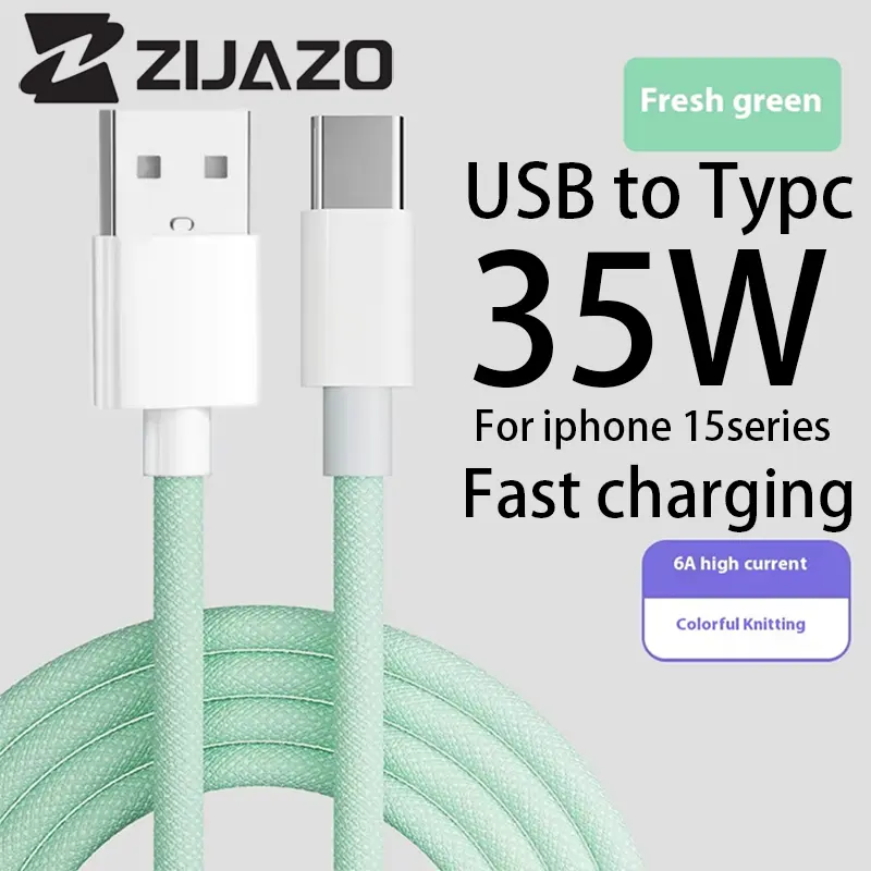 ZIJAZO 35W USB Cable Connect CarPlay Exclusive For iPhone 16 15 Pro Max Plus USB to Type-C Fast Charging Cables Type-C Data Line