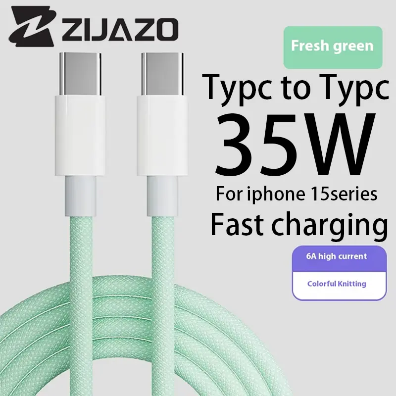 ZIJAZO 35W USB Cable Connect CarPlay Exclusive For iPhone 16 15 Pro Max Plus USB to Type-C Fast Charging Cables Type-C Data Line