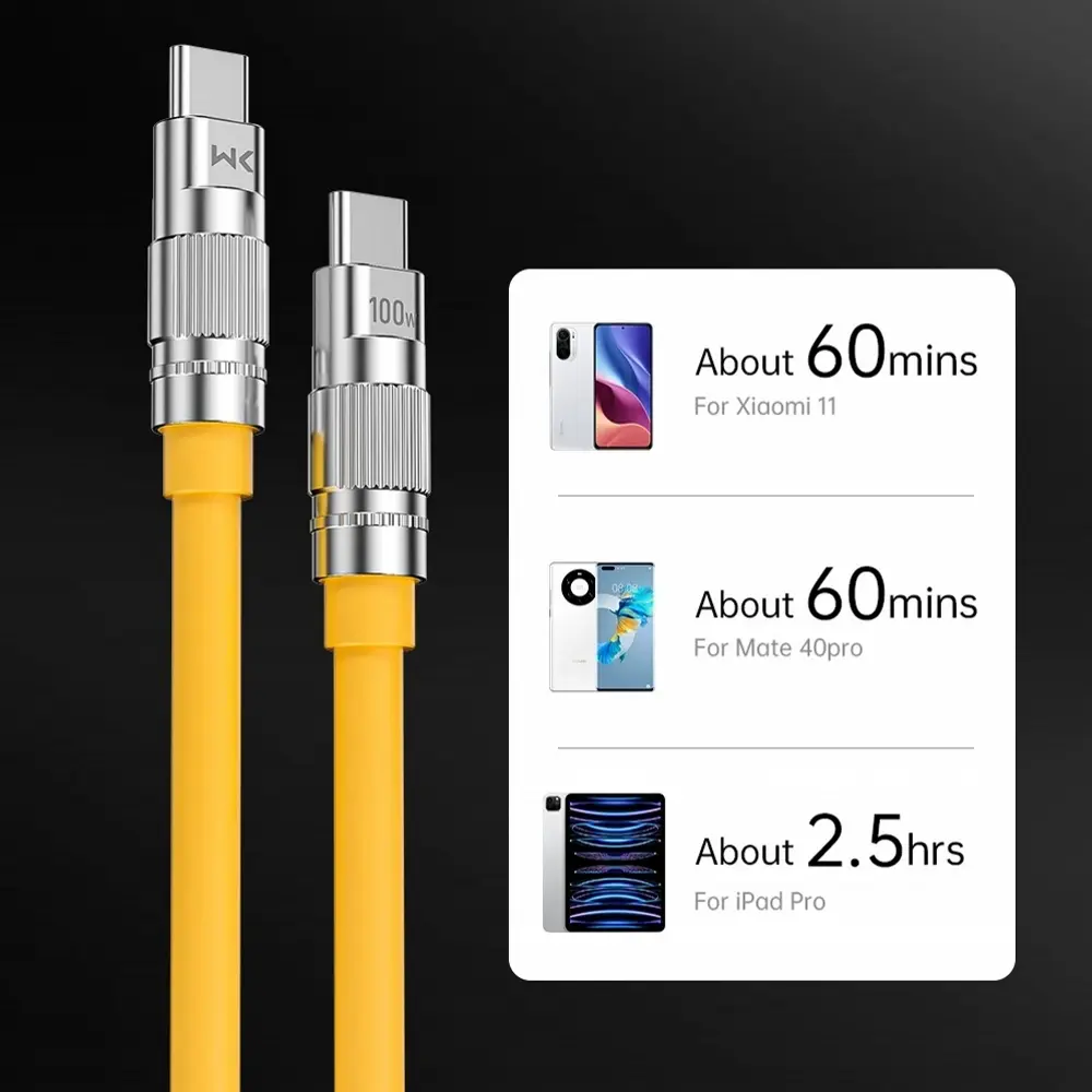 WEKOME 100W Type C Fast Charging Liquid Silicone Cable iPhone 15 Charging Cable Data Transmission Cord for iPhone Xiaomi Samsung