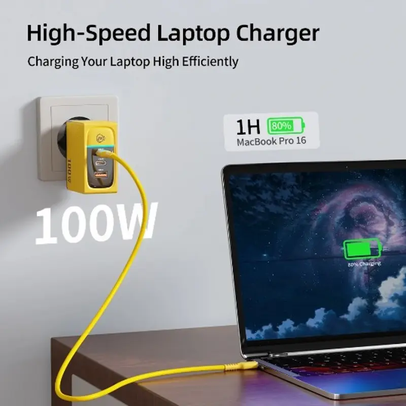 WEKOME GaN 100W Charger High Speed Fast Charging Type C Charger for Xiaomi 13 Samsung s23 ultra iPhone 15 pro max Macbook Pro
