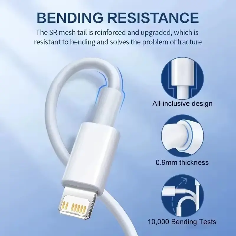 50-100pcs/lot USB Cable For Iphone 11 12 13 14 Xs Max Xr X 8 7 6 Plus 6s 5 Se Charging Cables Mobile Phone Charger Cord