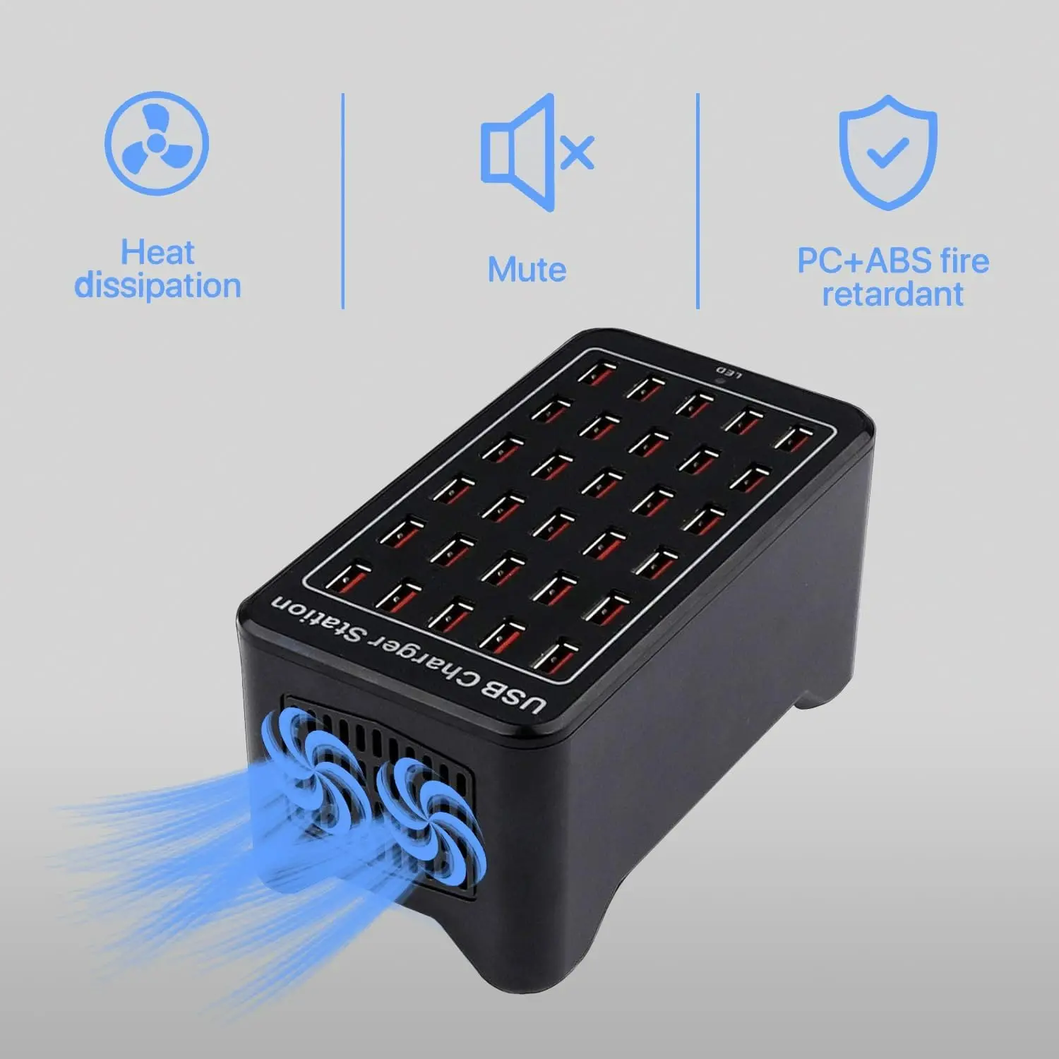 20/30 Ports USB Charger 100W/150W Smart USB Charger Desktop Charging Hub Multi-Port Charging Station for Samsung/iPhone/iPad/Tab