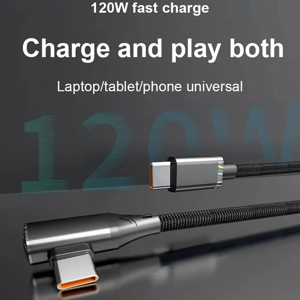 NNBILI 90 Degree Elbow USB C Cable 120W Fast Charging PD Type C Cable For iPhone 15 16 Samsung Xiaomi Huawei Charger Data Cord