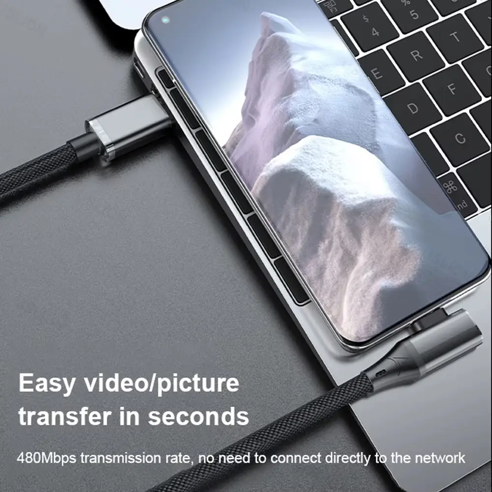 NNBILI 90 Degree Elbow USB C Cable 120W Fast Charging PD Type C Cable For iPhone 15 16 Samsung Xiaomi Huawei Charger Data Cord