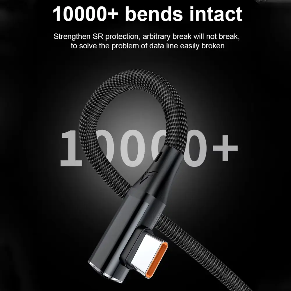 NNBILI 90 Degree Elbow USB C Cable 120W Fast Charging PD Type C Cable For iPhone 15 16 Samsung Xiaomi Huawei Charger Data Cord