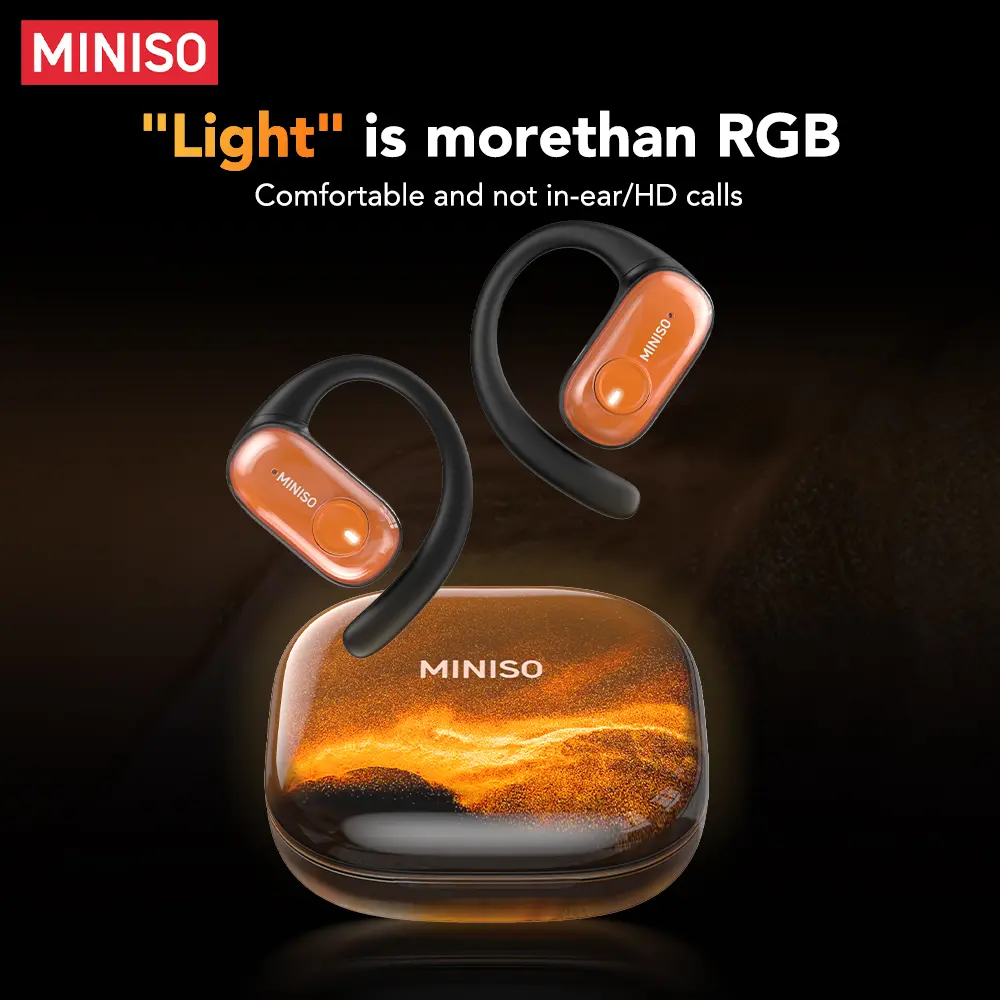 [Quicksand] MINISO MS185 Wireless Headphones Luminous Quicksand OWS Sports Bluetooth Earphones with Mic 8 Hours Long-Lifetime