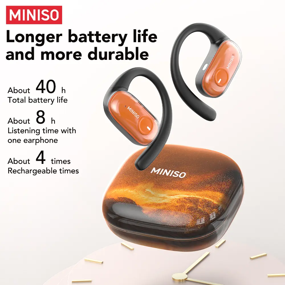 [Quicksand] MINISO MS185 Wireless Headphones Luminous Quicksand OWS Sports Bluetooth Earphones with Mic 8 Hours Long-Lifetime