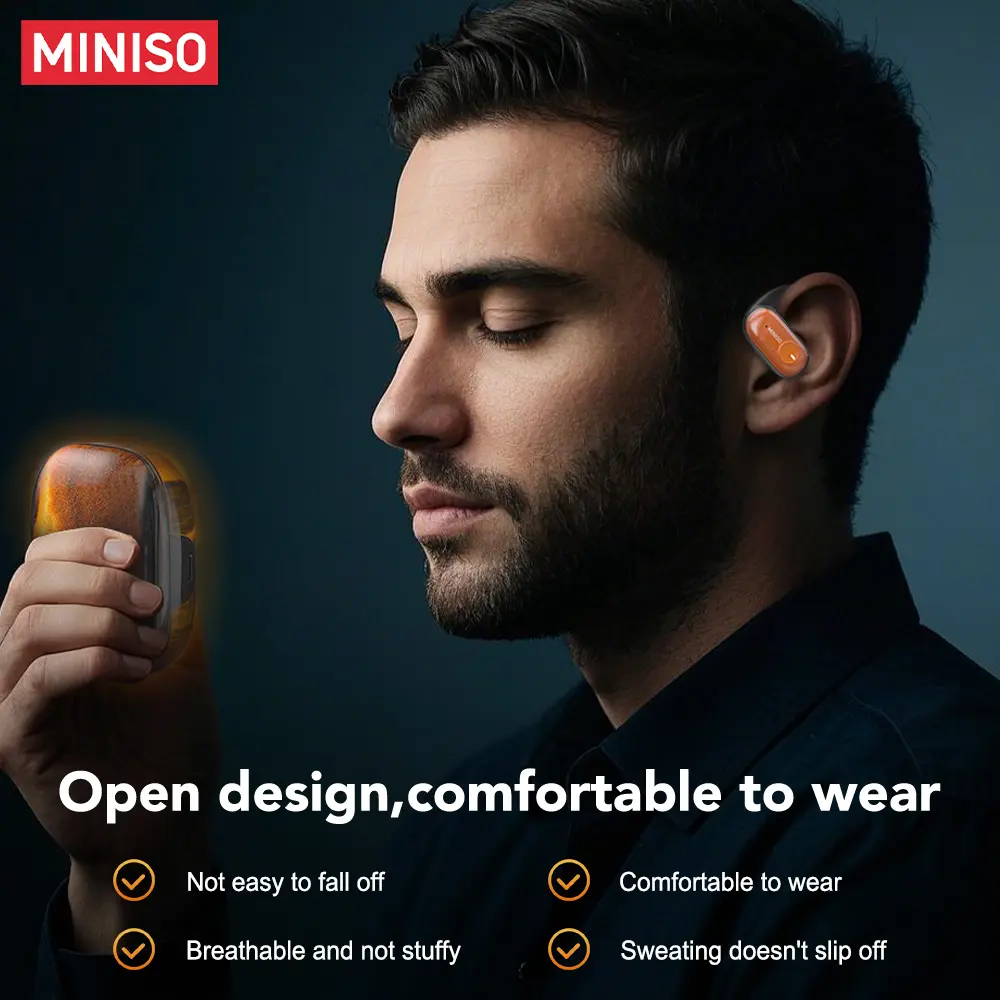 [Quicksand] MINISO MS185 Wireless Headphones Luminous Quicksand OWS Sports Bluetooth Earphones with Mic 8 Hours Long-Lifetime