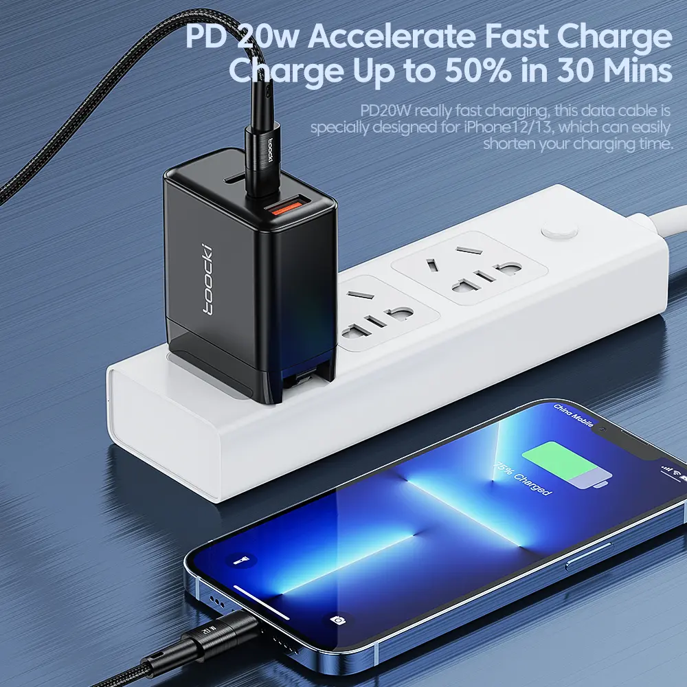 Toocki PD 20W USB C To Lighting Cable For iPhone 15 14 13 12 11 Pro XS 8 Type C To Lighting Cable Data Wire Fast Charging Cabl
