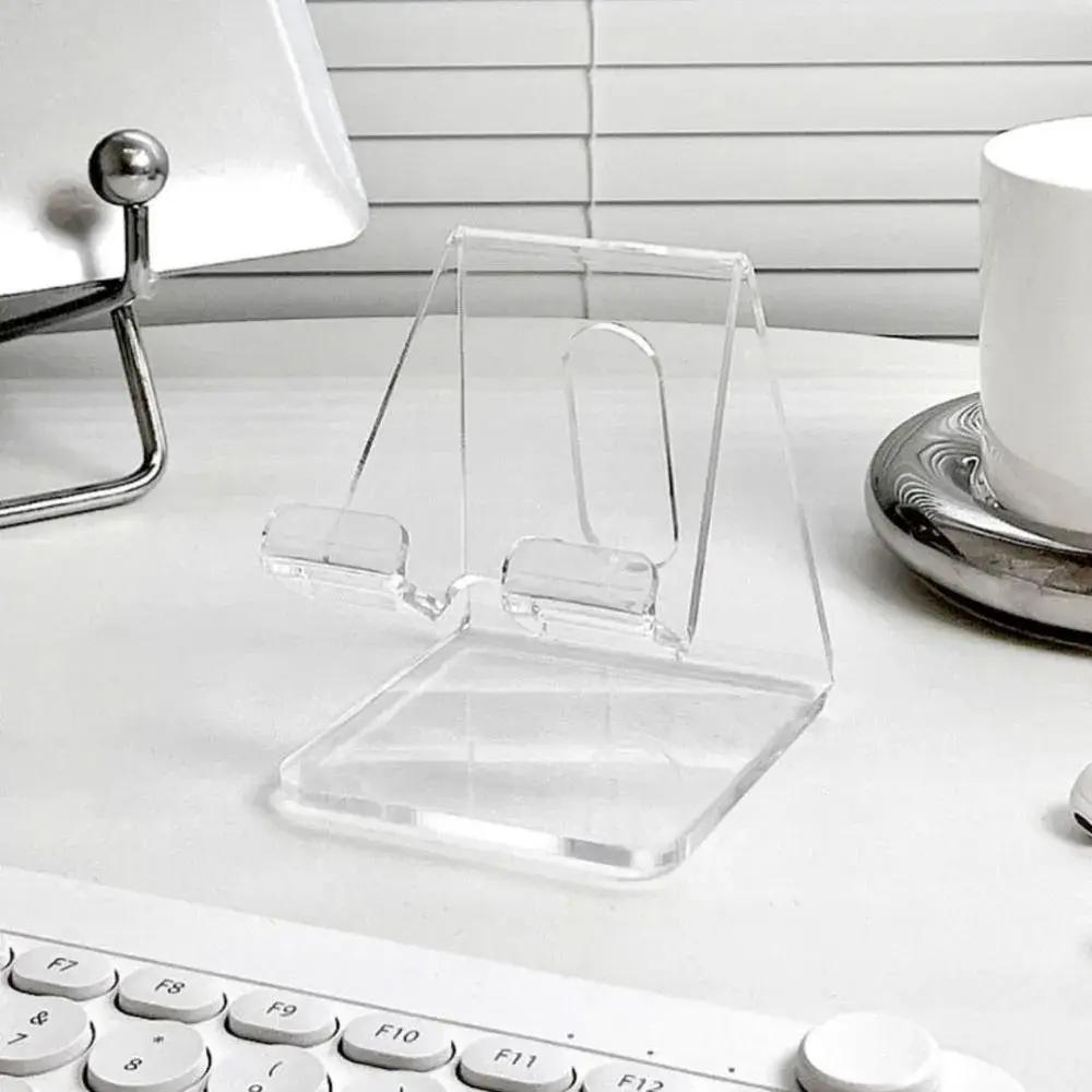 Acrylic Transparent Minimalist Ins Foldable Phone Holder Desktop Lazy Tablet Stand For iPhone iPad Galaxy Tab Smartphone Bracket