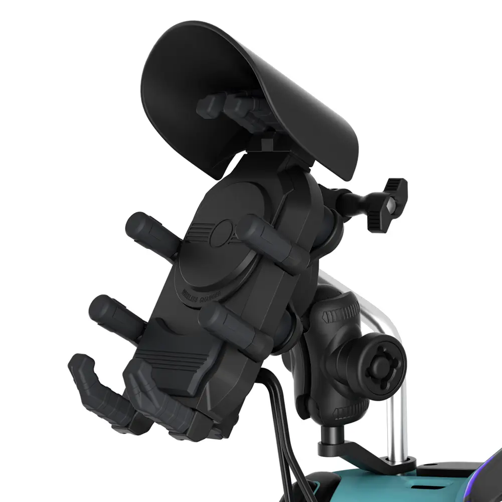 Fast Charger Stand 15W Wireless Charging Shockproof Smartphone Handlebar Mount Anti-Theft Bike Cellphone Support Waterproof