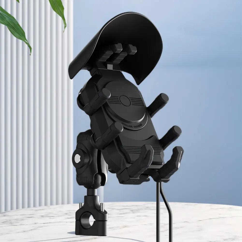 Fast Charger Stand 15W Wireless Charging Shockproof Smartphone Handlebar Mount Anti-Theft Bike Cellphone Support Waterproof