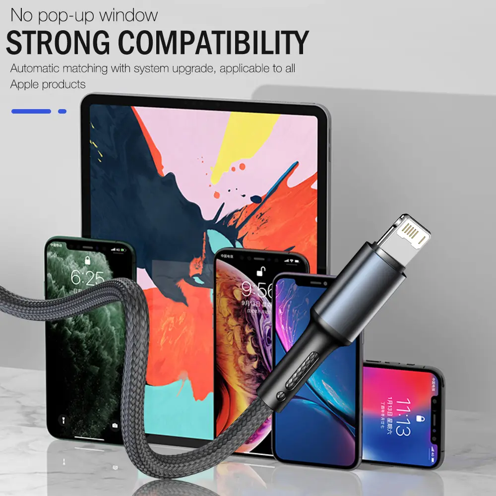 Fast Charging USB Charger Cable For iPhone 14 13 12 11 Pro Max Xs X SE 6 7 8 Plus iPad braid Origin Lead 3m Data Long Wire Cord