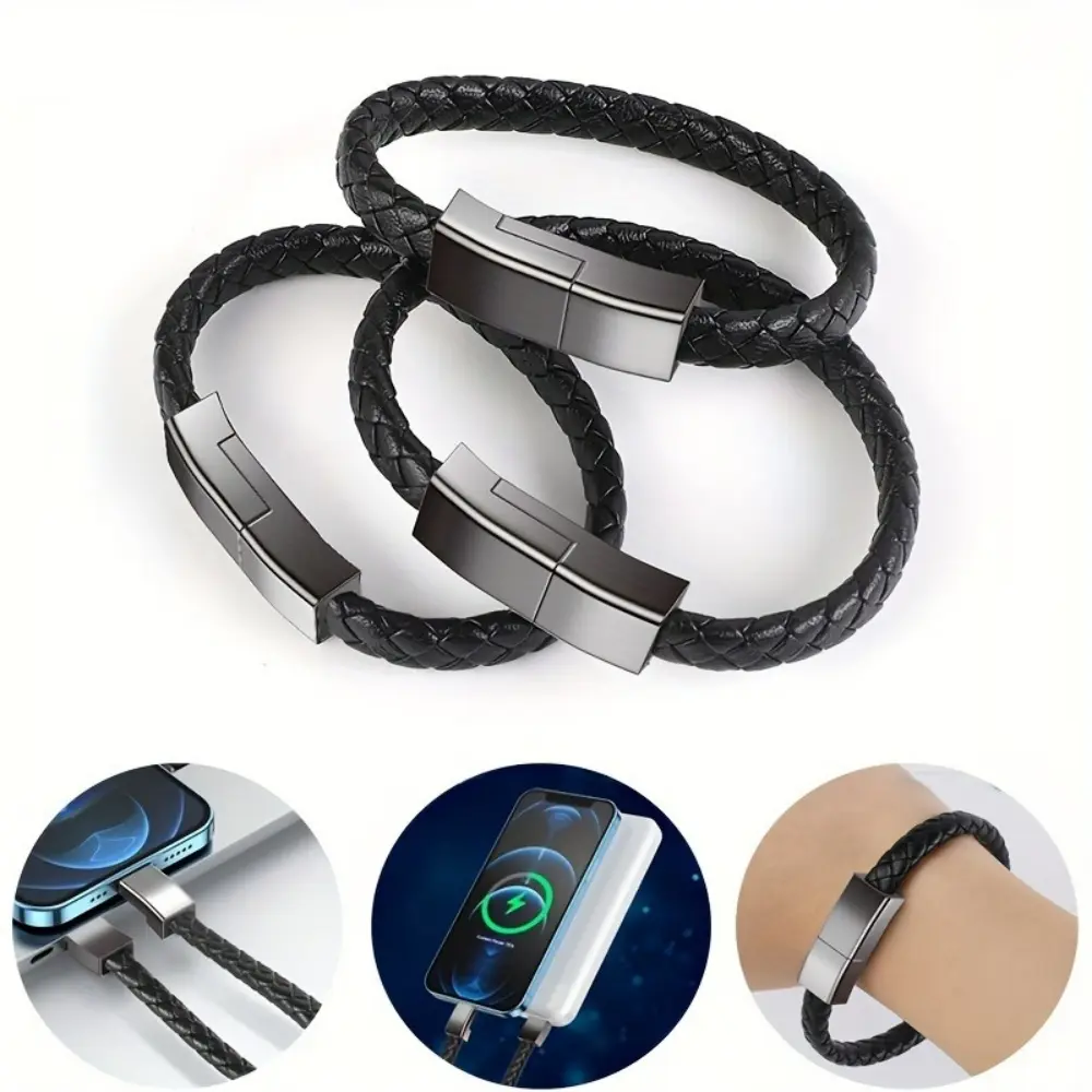 PD 60W Fast Charging Cable USB C to USB C Bracelet Data Cord For iPhone 14 Samsung Xiaomi Huawei Type C Quick Phone Charge Cable