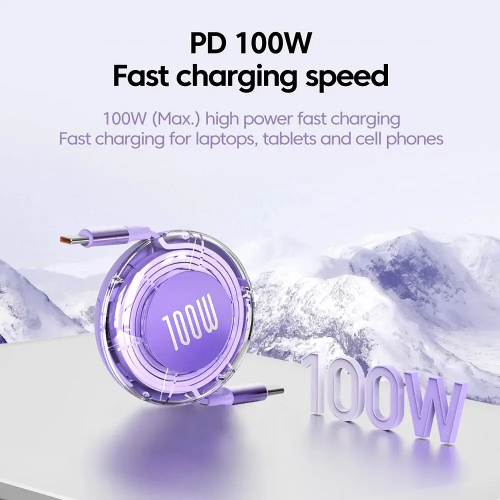 NNBILI 100W Type C to Type C Cable PD Fast Charging USB C to USB C For IPhone 15 Pro Samsung iPad Quick Charge Shrink Data Cable