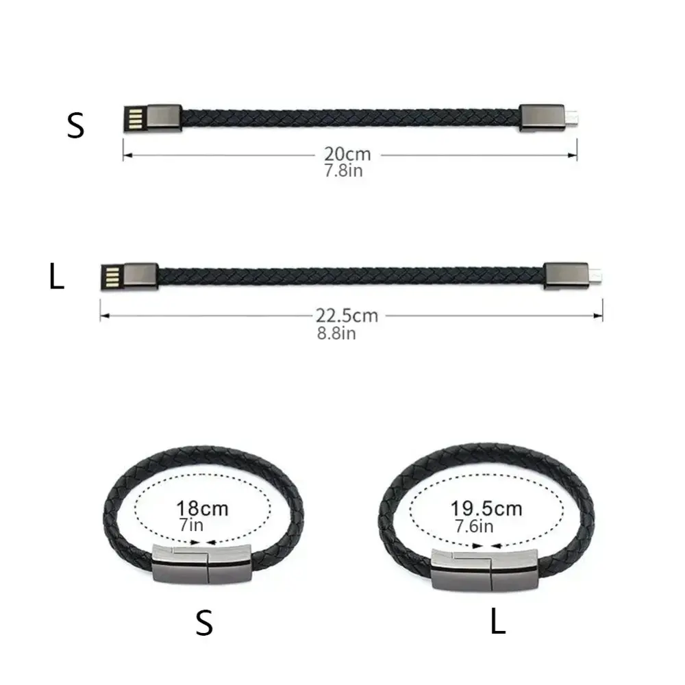 PD 60W Fast Charging Cable USB C to USB C Bracelet Data Cord For iPhone 14 Samsung Xiaomi Huawei Type C Quick Phone Charge Cable