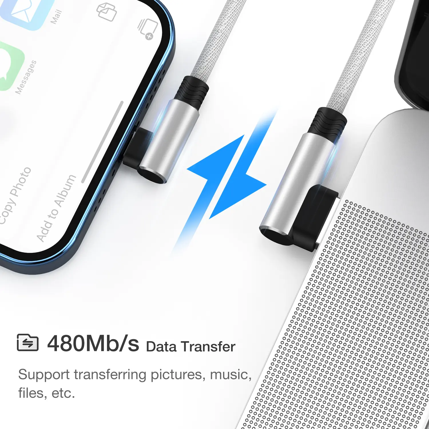90 Degree USB Cable for iPhone 14 13 12 11 Pro Max Xs X XR 6 6s 7 8 Plus iPad Mini 3A Fast Charging Data Cord for iPhone Charger