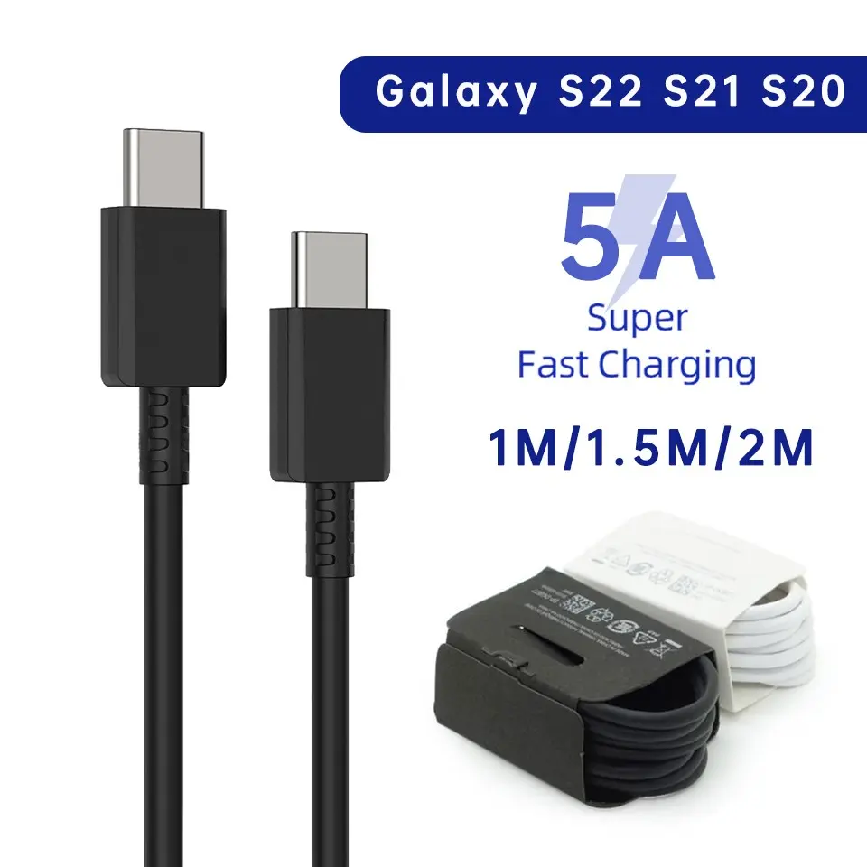 2PCS PD3.0 45W Quick Cable For Samsung Galaxy S20 S22 S23 Ultra Note 10+ 5G 20 A53 A54 Super Fast Charging USB Type C Data Cable