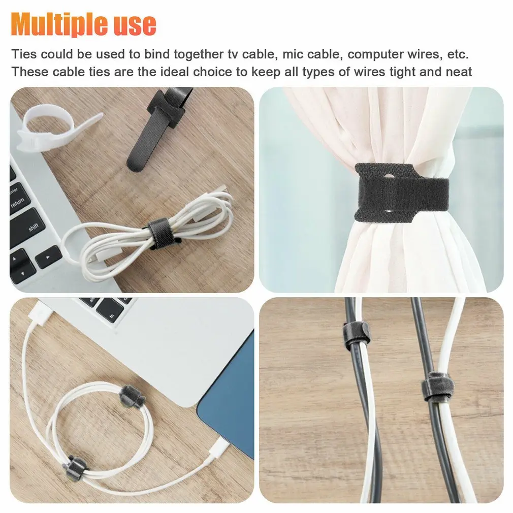 50PCS Cable Organizer Cable Management Cable Winder Tape Protector for wire Ties Reusable Phone Accessories organizador cables