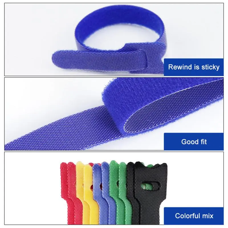 50PCS Cable Organizer Cable Management Cable Winder Tape Protector for wire Ties Reusable Phone Accessories organizador cables