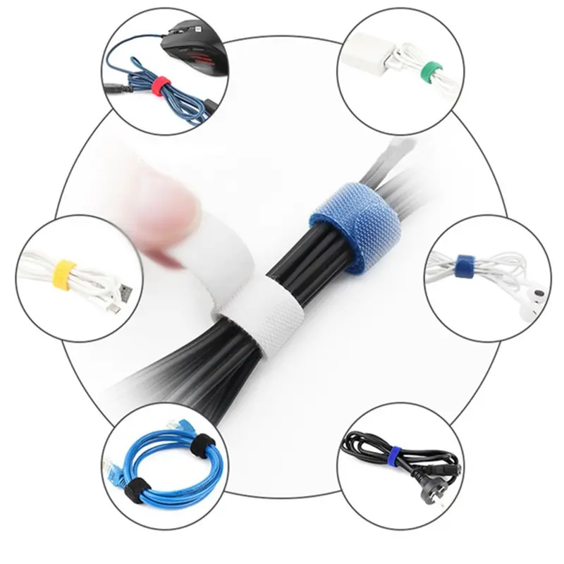50PCS Cable Organizer Cable Management Cable Winder Tape Protector for wire Ties Reusable Phone Accessories organizador cables