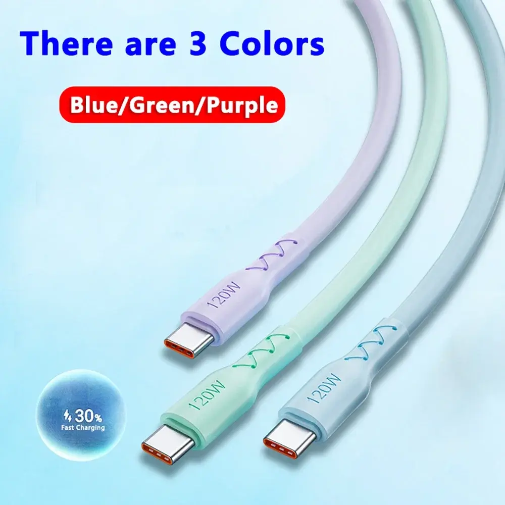 MAOYYE 120W 6A USB Type C Super Fast Charging Cable For Samsung Xiaomi Redmi Huawei Android Phone Charger Usb C Data Cord