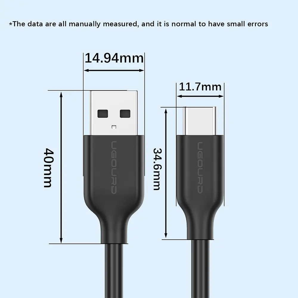 UGOURD USB3.2 10Gbps Cable USB 3.0/3.1/3.2 OTG Cable USB A to USB Type C Data Transfer SSD Hard Disk Cable 3A 60W QC 3.0