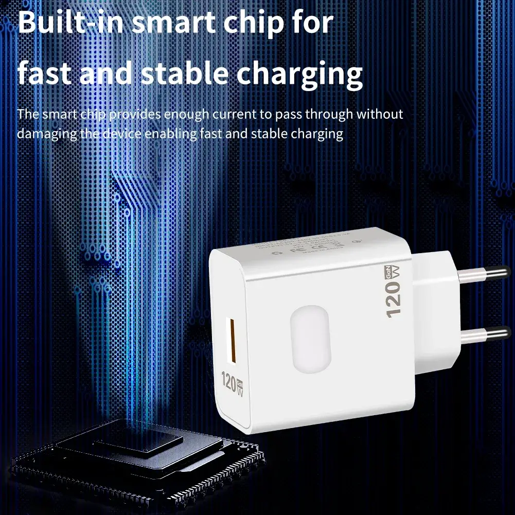 USB Charger GaN Fast Charging Quick Charge QC3.0 Type C Cable Mobile Phone Charger Adapter For iPhone Huawei Samsung Xiaomi 14