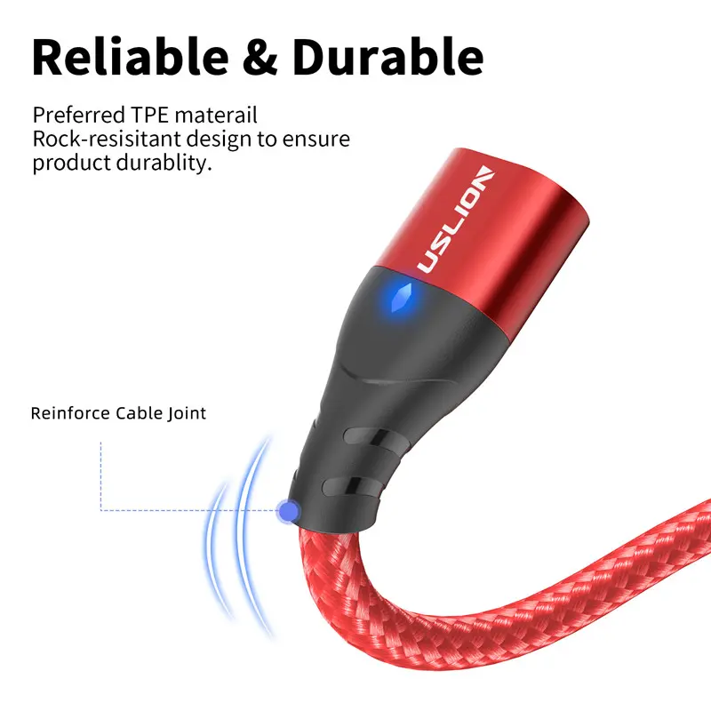 USLION 1/2M USB C Magnetic Cable Fast Charging Type C Cable Wire For Xiaomi 13 Magnet USB C Data Charge Wire Phone Adapter Cord