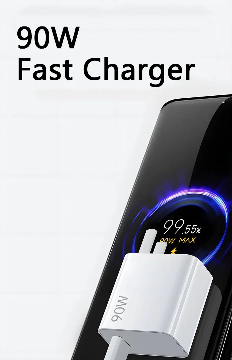 90W USB Fast Charger for Xiaomi 15 14 13 12 11 10 Ultra Redmi Note 12T 13 Pro Turbo Quick Charge Type C USB Charging Cable