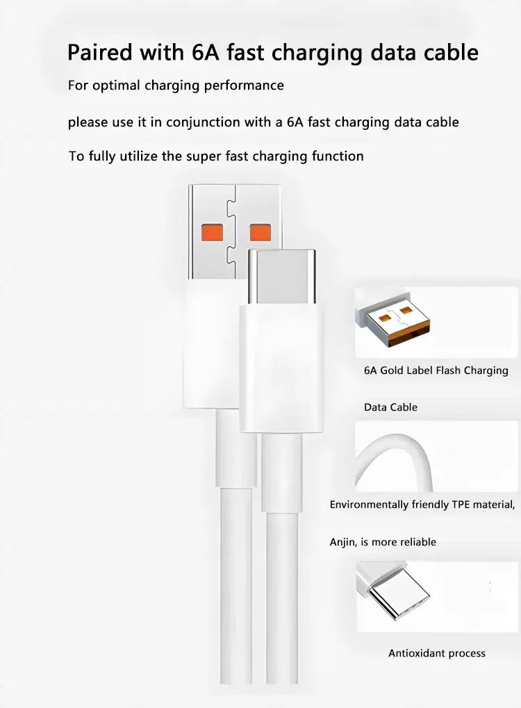 90W USB Fast Charger for Xiaomi 15 14 13 12 11 10 Ultra Redmi Note 12T 13 Pro Turbo Quick Charge Type C USB Charging Cable