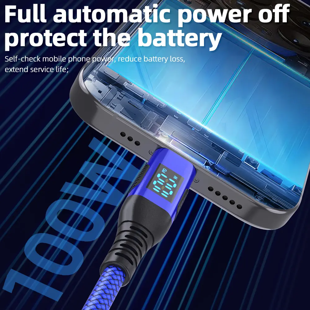 LAIHONEN 100W USB Type C To USB CCable 100W Fast Charging Charger Wire For Xiaomi Samsung Laptop USBC Cord 1M 2M 3M