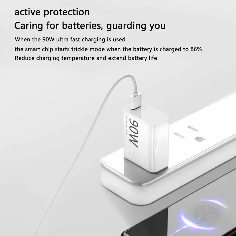 90W USB Fast Charger for Xiaomi 15 14 13 12 11 10 Ultra Redmi Note 12T 13 Pro Turbo Quick Charge Type C USB Charging Cable