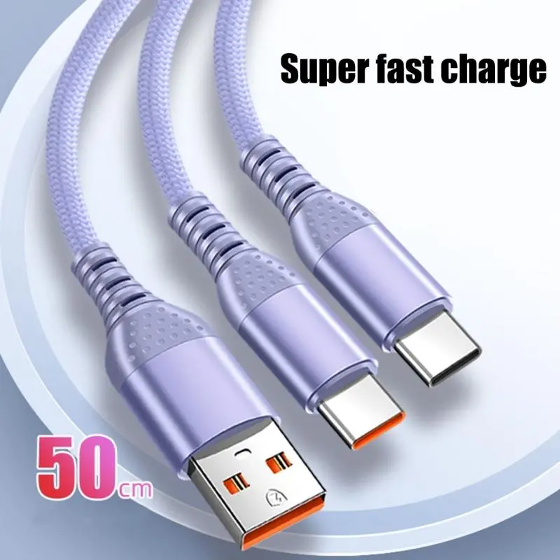 N3UD 6A 2 in 1 Charging Cable 1.5/2m Charging Cord Super Fast Cable for Phones