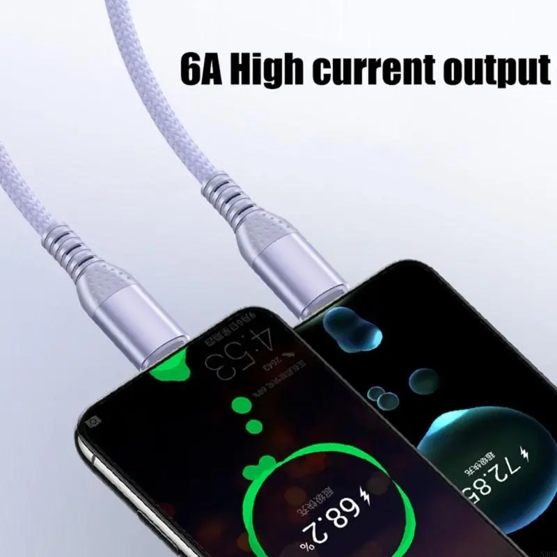 N3UD 6A 2 in 1 Charging Cable 1.5/2m Charging Cord Super Fast Cable for Phones
