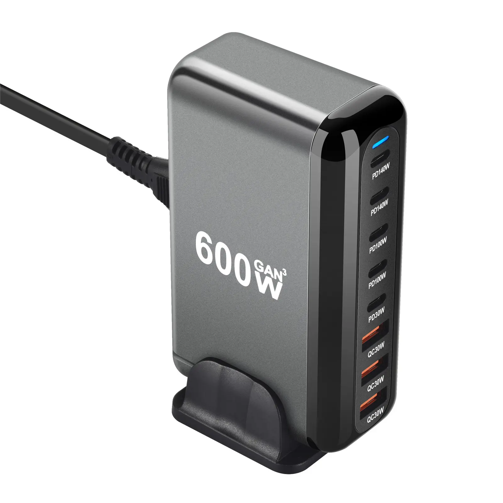 NEW 600W Gan Fast Charge 3.0 USB Type C Fast Charger Mobile 8-port 5C3A PD Charger  Convenient To Carry Tablet Charger
