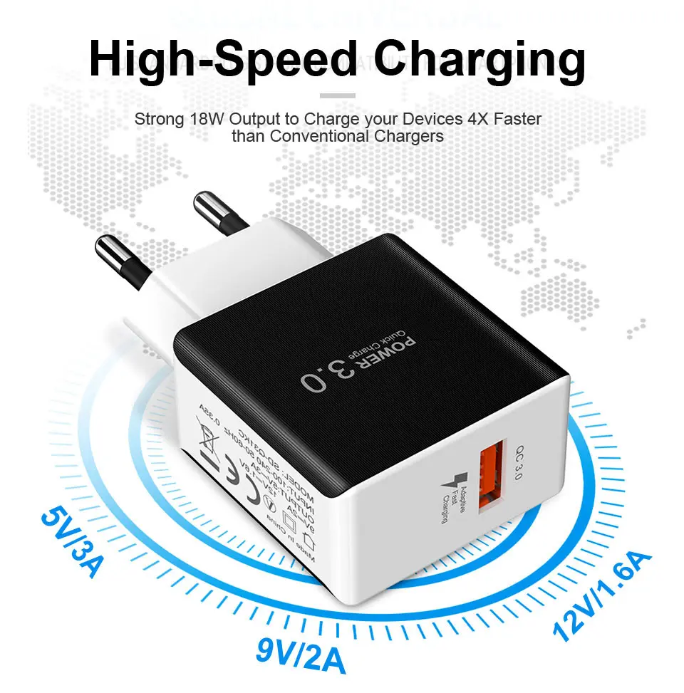 5V 3A USB Charger Quick Charge 3.0 4.0 Universal Fast Charging Power Adapter For iphone 11 Samsung  Xiaomi tablet fast charger