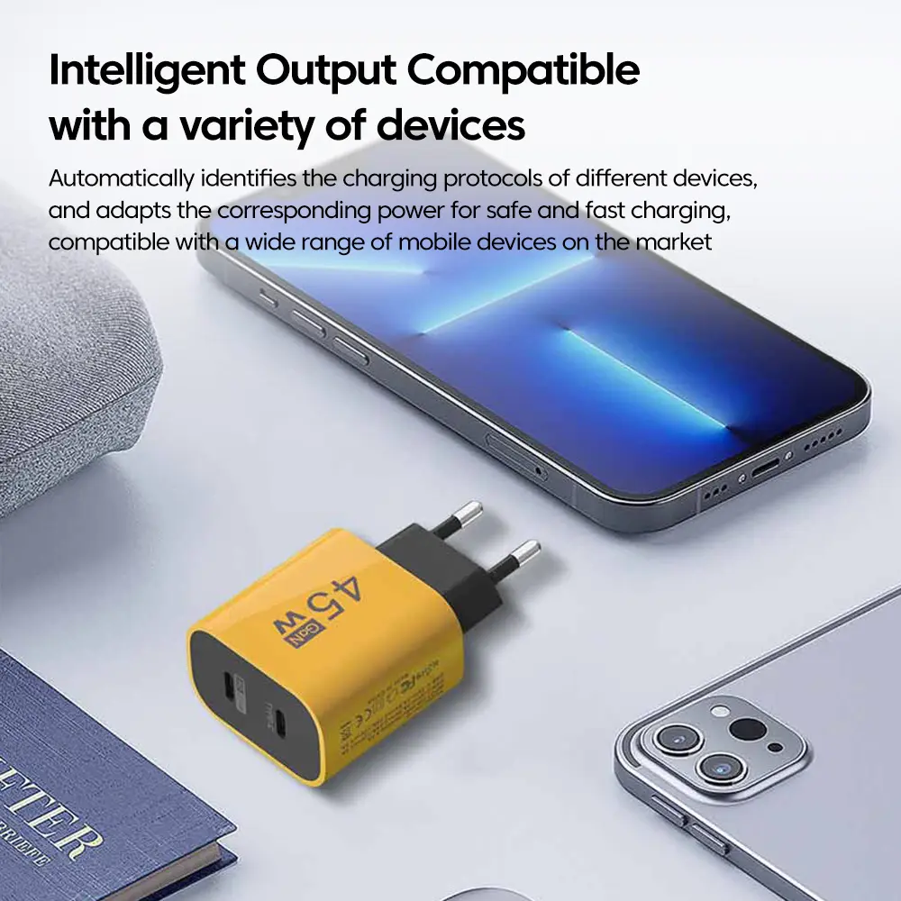 45W USB C Charger Fast Charger Dual Type C Wall Charger PD Quick Charging For Samsung Galaxy S23 Ultra/Note 20/MacBook/iPad