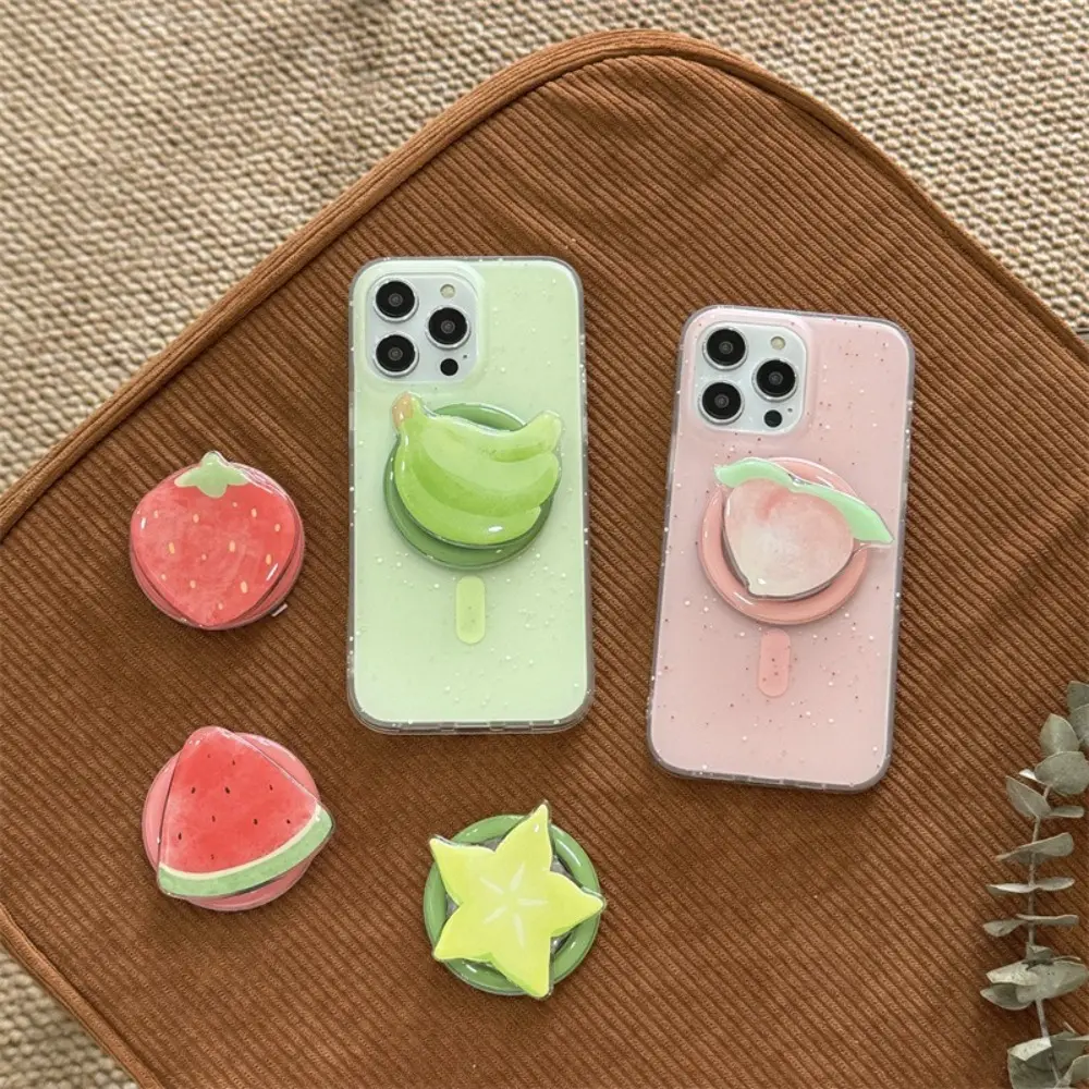 Cute Magnetic Mobile Phone Holder Fruit Watermelon Cell Phone Holder Creative Strawberry Phone Accessories for iPhone
