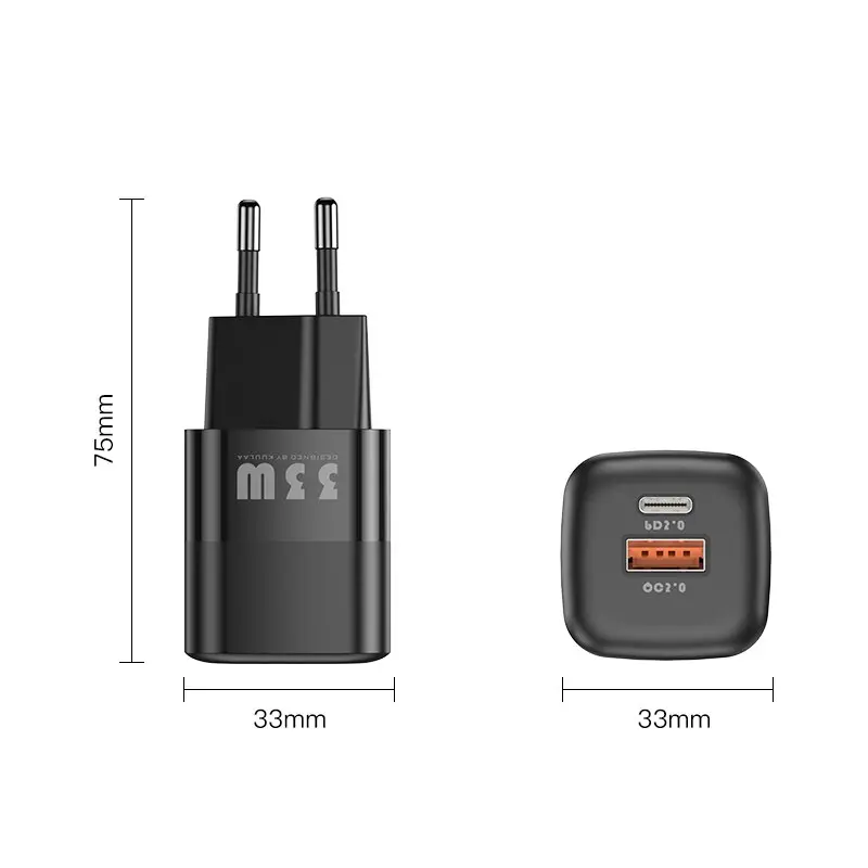 KUULAA USB C Charger 33W GaN Type C PD Fast Charging For iPhone 14 13 12 11 Pro Max XS 8 Plus For iPad Pro Air iPad Mini 2021