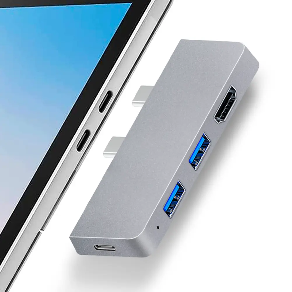 6-in-1 USB Hub Expander Type-C Male To HDMI-compatible SD for MicroSD High Speed Transmission for Surface Pro 8/9/X
