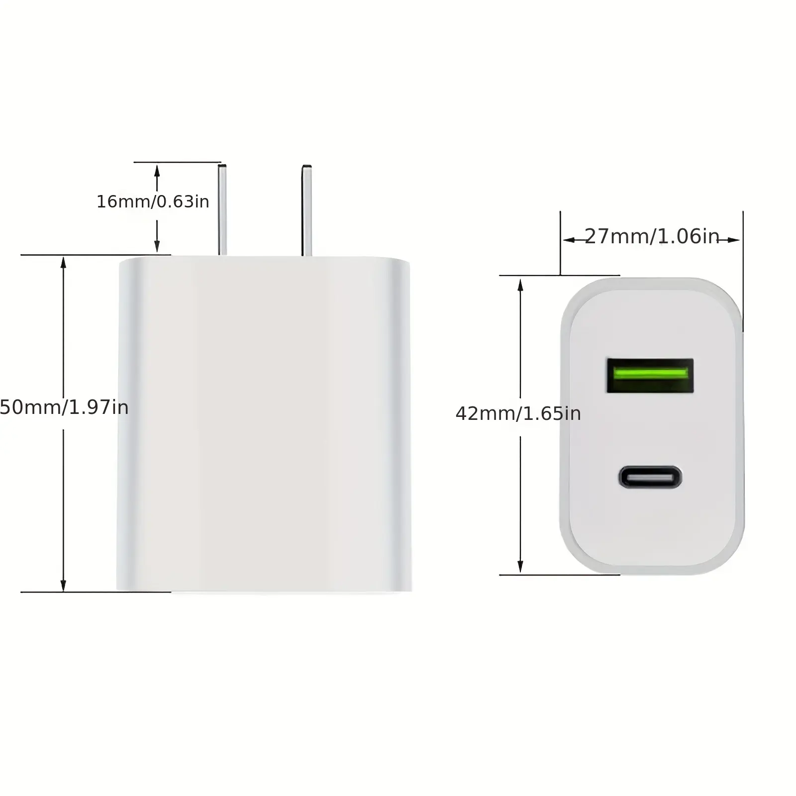 2pcs White Fast Charger For Iphone 20w Power Adapter Wall USB Type C Port Fast Plug Fast Charging With Data Cable Suitable