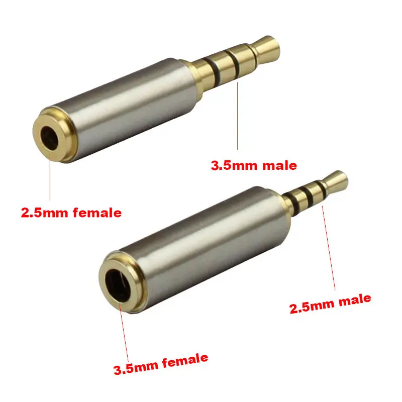 Audio Adapter 2.5mm 3.5mm Jack Plug Male To Female Converter DIY Stereo Repair Headphone Speaker