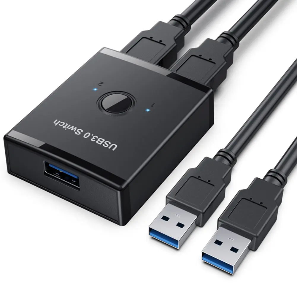 1 in 2 Out USB 3.0 Switch Selector Support for Windows 10/8/8.1/7/XP/OS X/Linux Switch Hub Adapter for Printer/Other Usb Device
