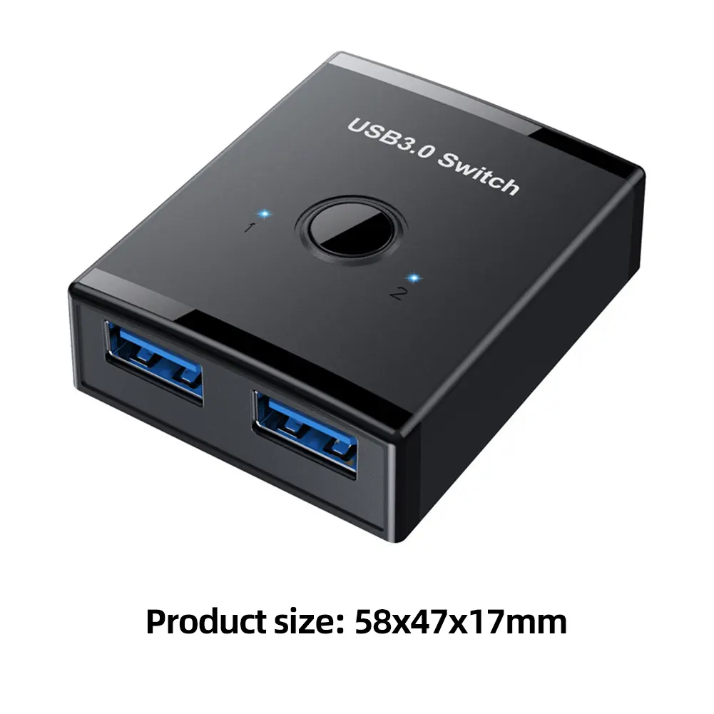 1 in 2 Out USB 3.0 Switch Selector Support for Windows 10/8/8.1/7/XP/OS X/Linux Switch Hub Adapter for Printer/Other Usb Device