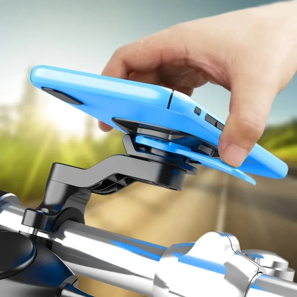 Motorcycle Bike Phone Holder Anti Slip Absorber Phone Holder Stand 360° Rotatable Anti-Shock  Handlebar Phone Security Brackets